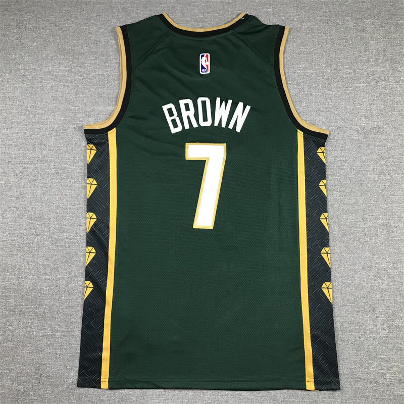 Men's Boston Celtics Jaylen Brown #7 Green 2022/23 Swingman Jerseys - City Edition