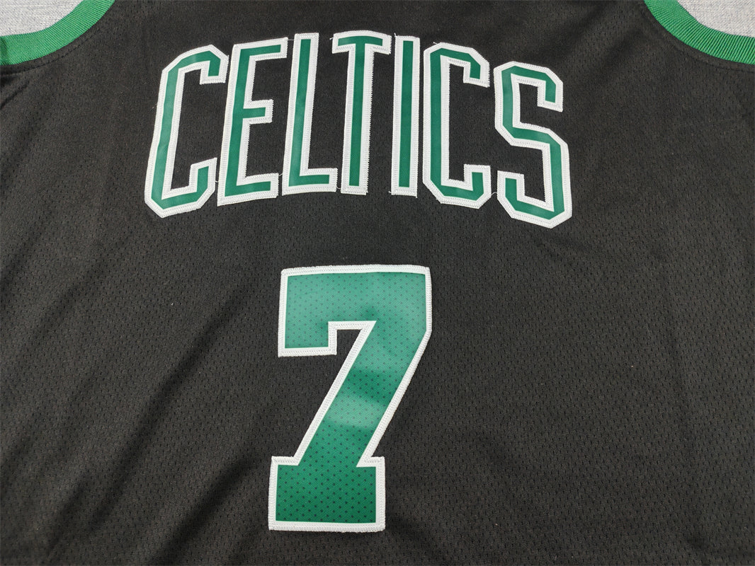 Men's Boston Celtics Jaylen Brown #7 Black Swingman Jerseys - Statement Edition
