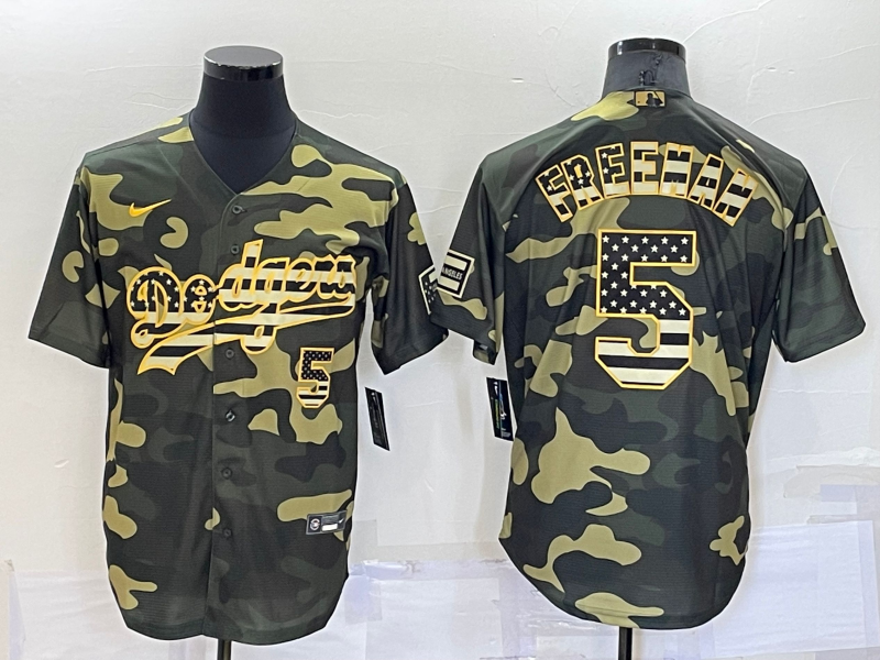 Men's Los Angeles Dodgers Freddie Freeman #5 Camouflage Replica Baseball Jerseys
