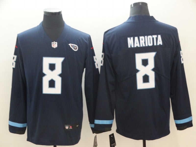 Men's Tennessee Titans Marcus Mariota #8 Navy Player Game Jerseys