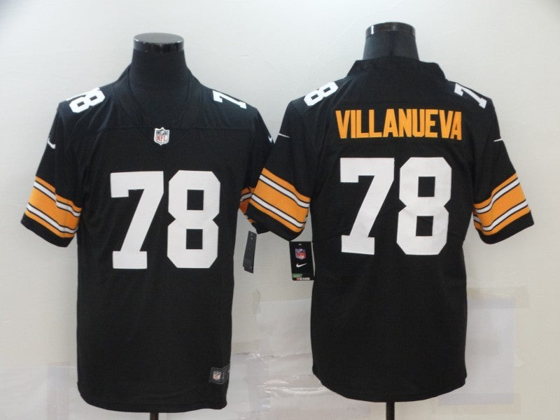 Men's Pittsburgh Steelers Alejandro Villanueva #78 Black Player Game Jerseys