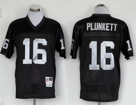 Men's Oakland Raiders Jim Plunkett Mitchell & Ness Black Legacy Replica Jerseys