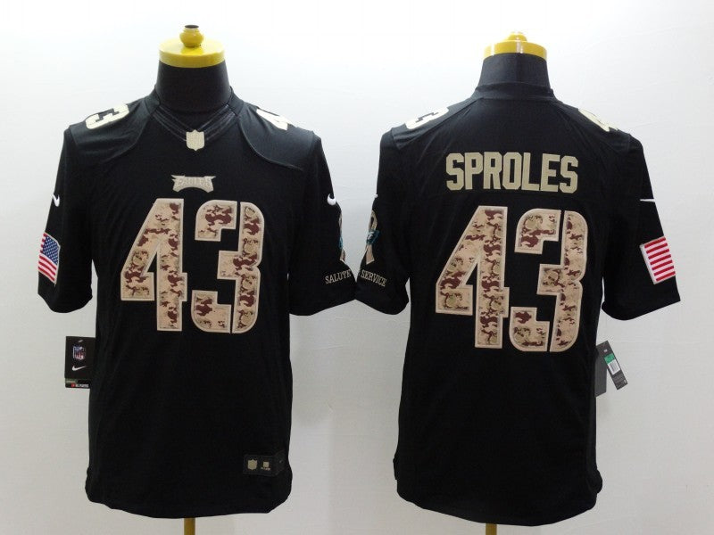 Men's Philadelphia Eagles Darren Sproles #43 Black Game Player Jerseys