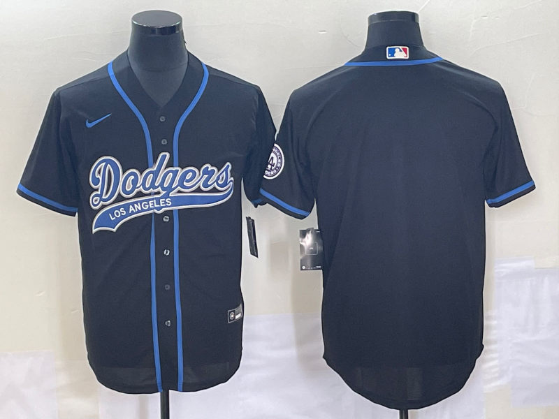 Men's Los Angeles Dodgers Black Blank Jerseys Joint Edition