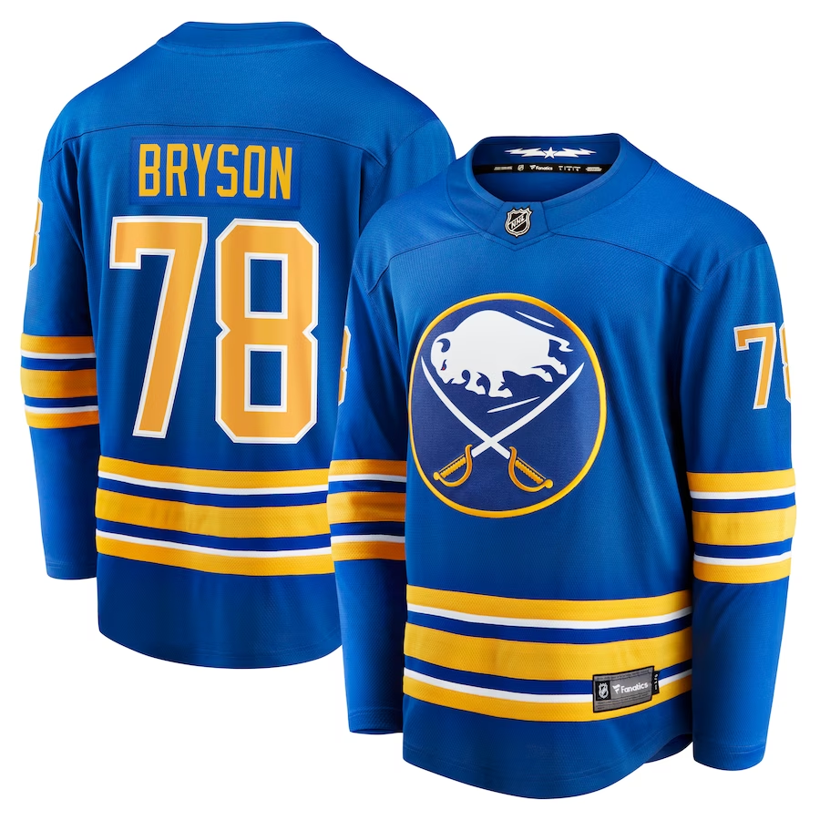 Men's Buffalo Sabres Jacob Bryson #78 Royal Replica Jerseys
