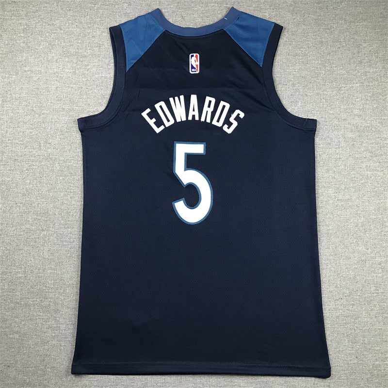 Men's Minnesota Timberwolves Anthony Edwards #5 Navy Swingman Jerseys - Icon Edition
