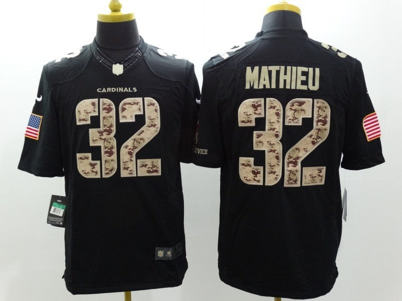 Men's Arizona Cardinals Tyrann Mathieu #32 Black Game Jerseys