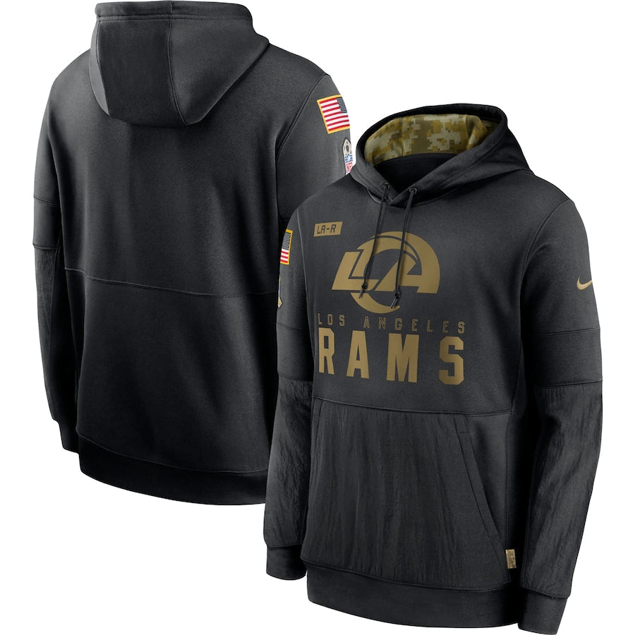 Men's Los Angeles Rams NFL 2020 Salute to Service Hoodie1 Black