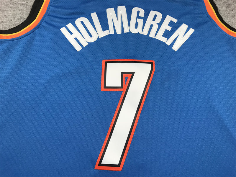 Men's Oklahoma City Thunder Chet Holmgren #7 Blue Swingman Jerseys - Icon Edition