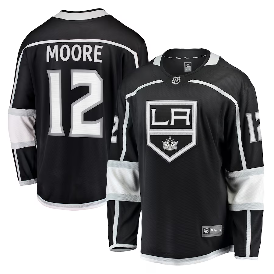 Men's Los Angeles Kings Trevor Moore #12 Black Home Breakaway Player Jerseys