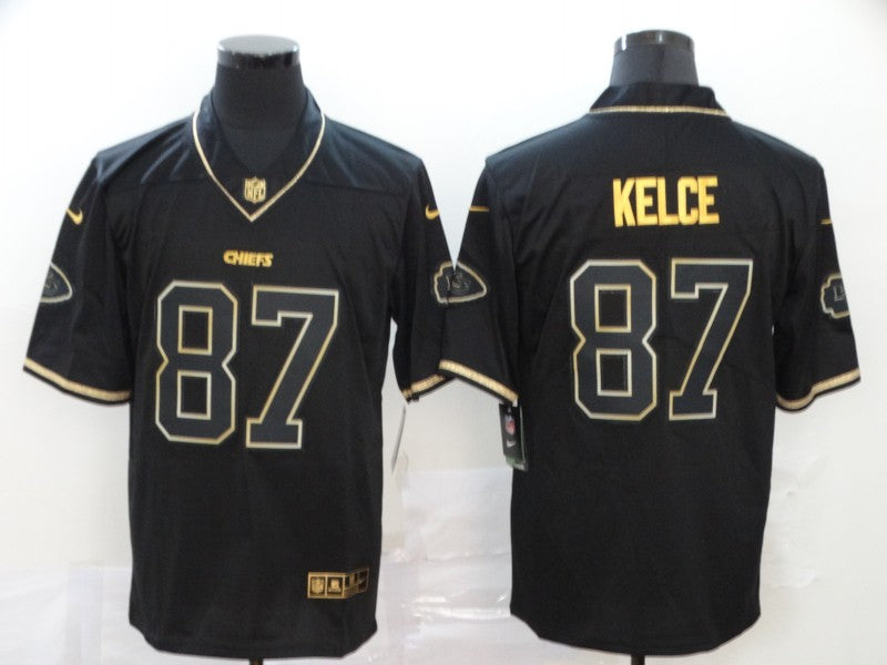 Men's Kansas City Chiefs #87 Travis Kelce Black Alternate Game Jerseys