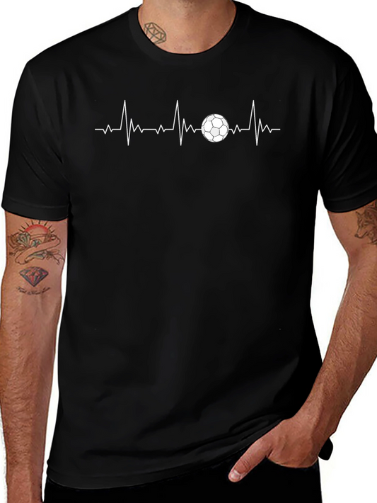 Soccer Heartbeat T-Shirt - Black