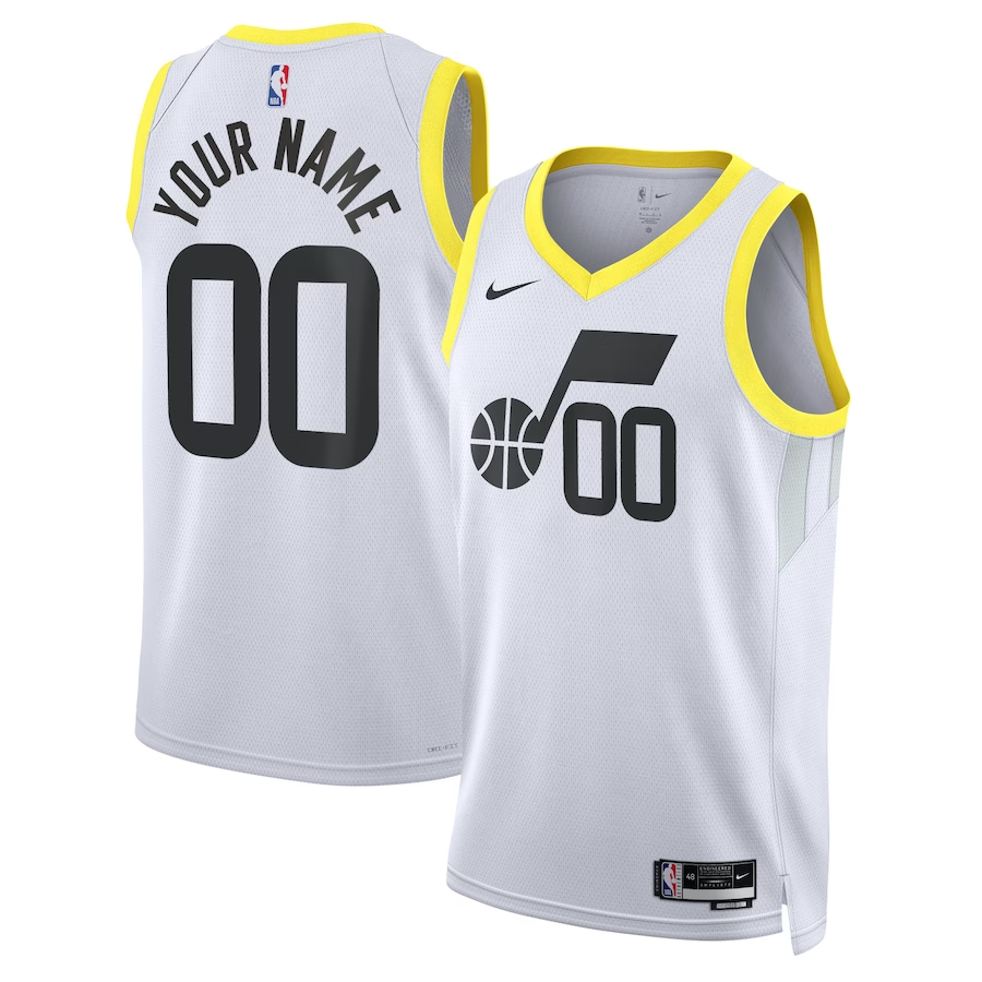 Men's Utah Jazz White Swingman Custom Jerseys