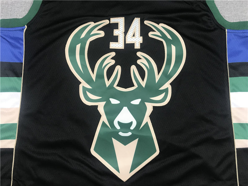 Men's Milwaukee Bucks Giannis Antetokounmpo #34 Black Player Jerseys