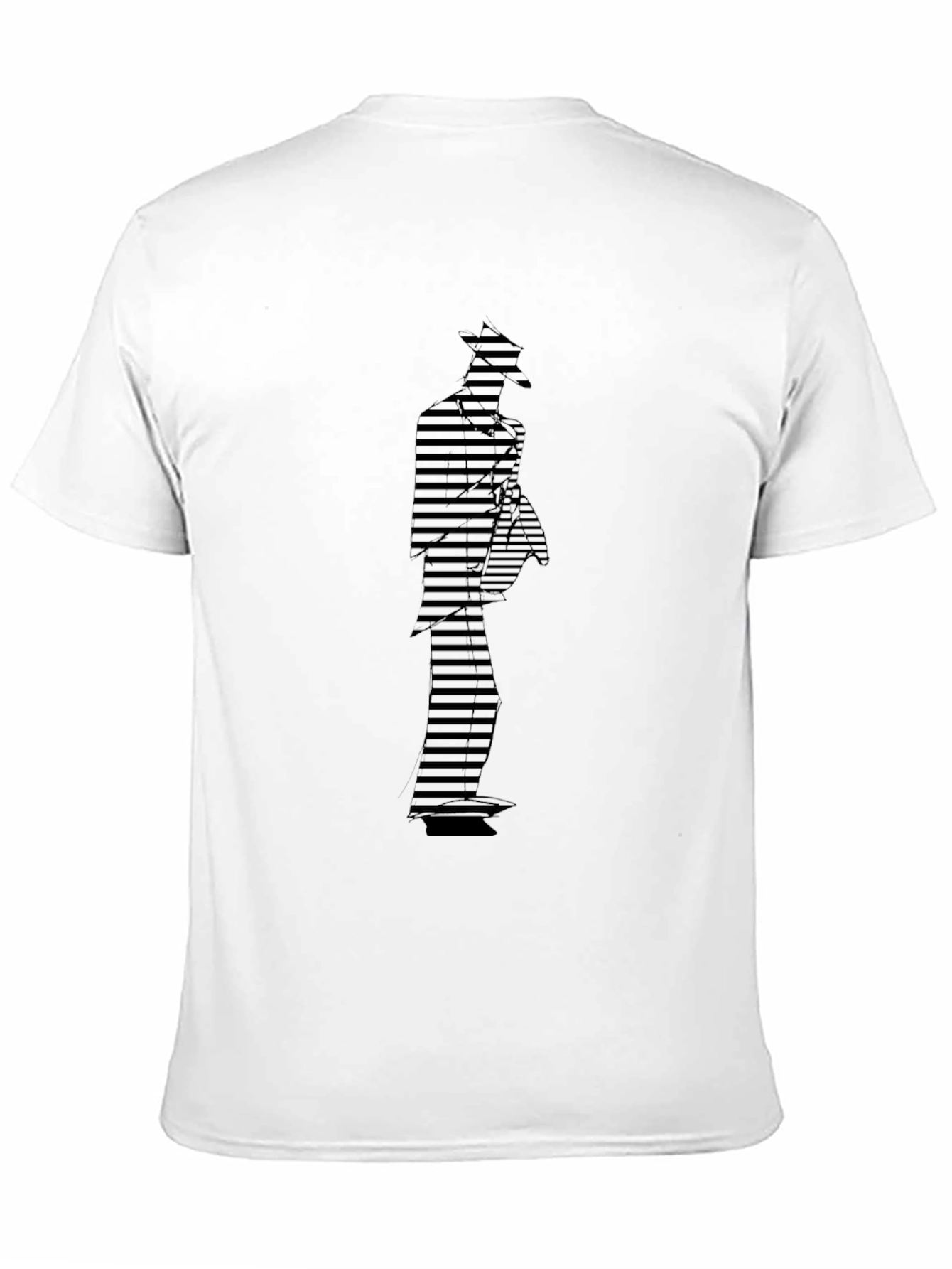 Stylish Striped Silhouette Black T-Shirt