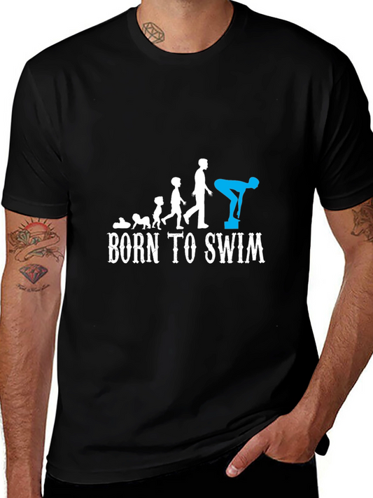 Born To Swim T-Shirt - Evolution of a Swimmer