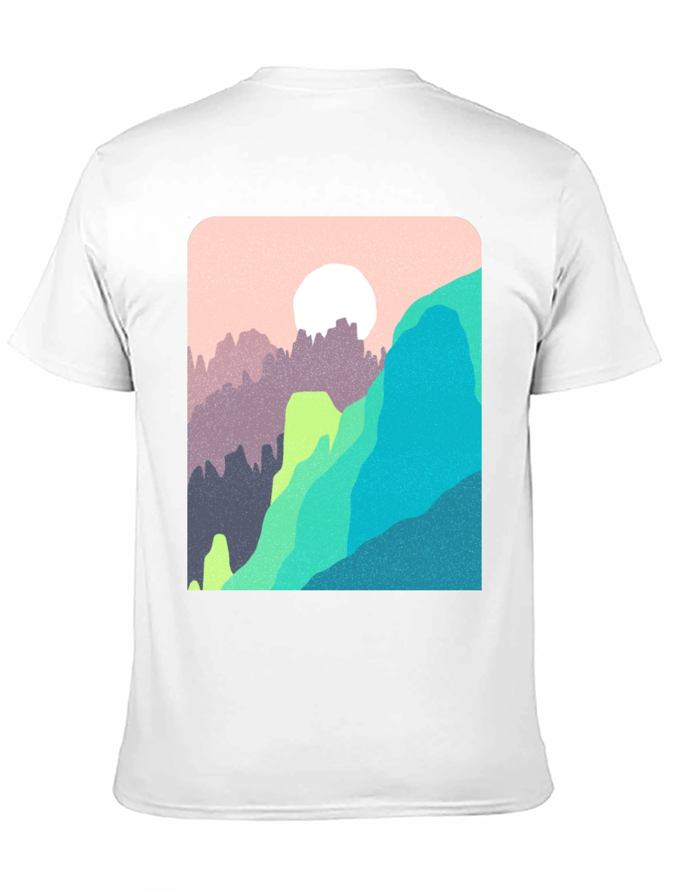 Abstract Mountain Graphic Tee - Trendy Casual Top