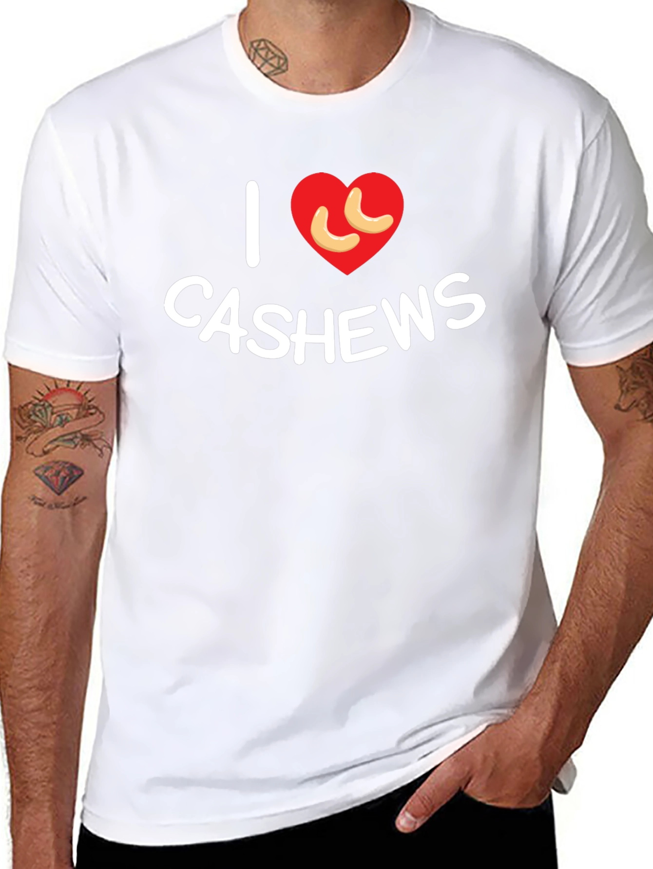 I Heart Cashews Black T-Shirt - Nut Lover Tee