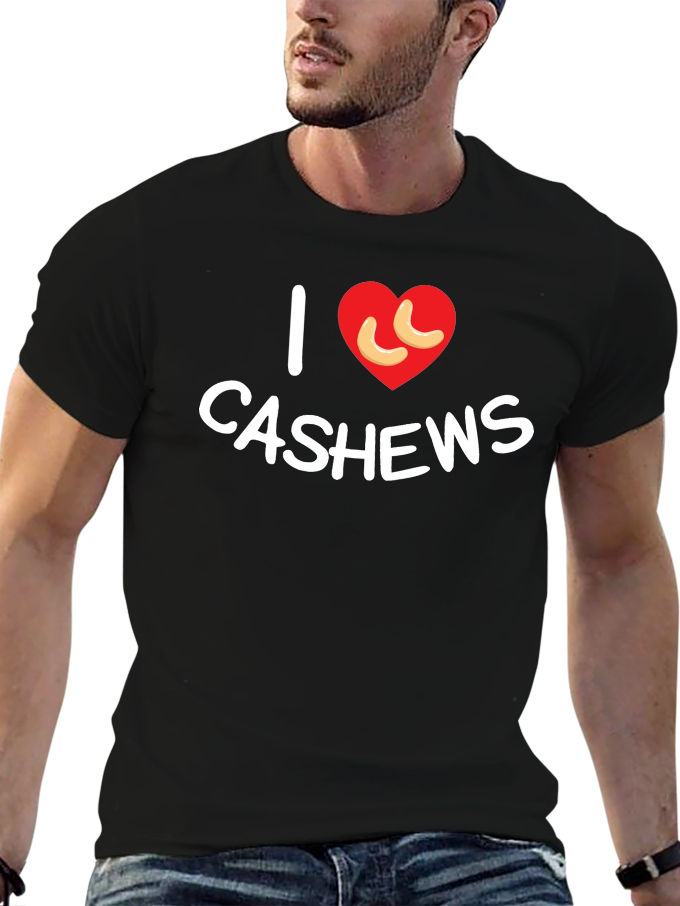 I Heart Cashews Black T-Shirt - Nut Lover Tee