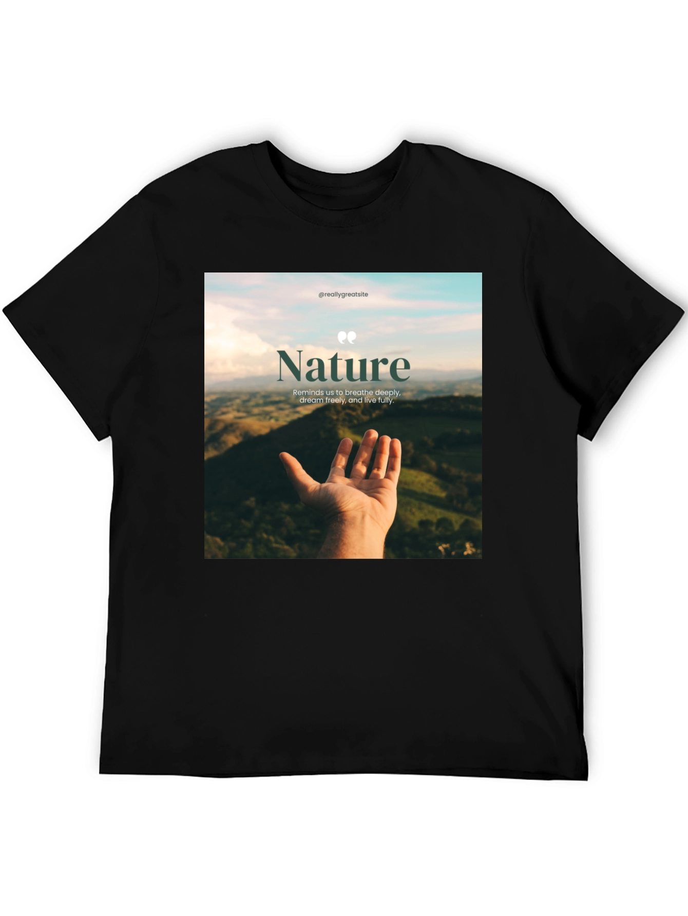 Nature Inspired Graphic Tee - Breath Deeply