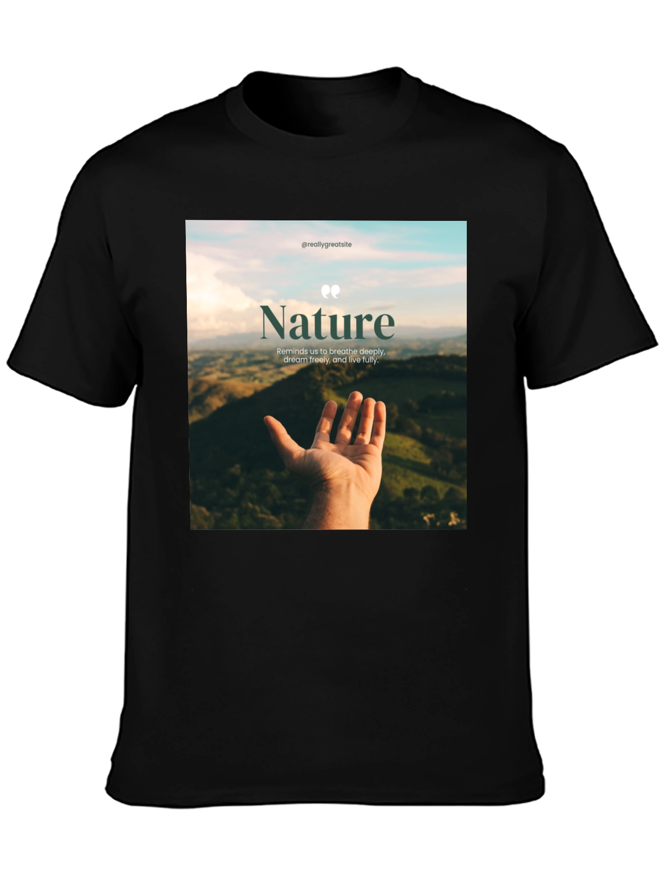 Nature Inspired Graphic Tee - Breath Deeply