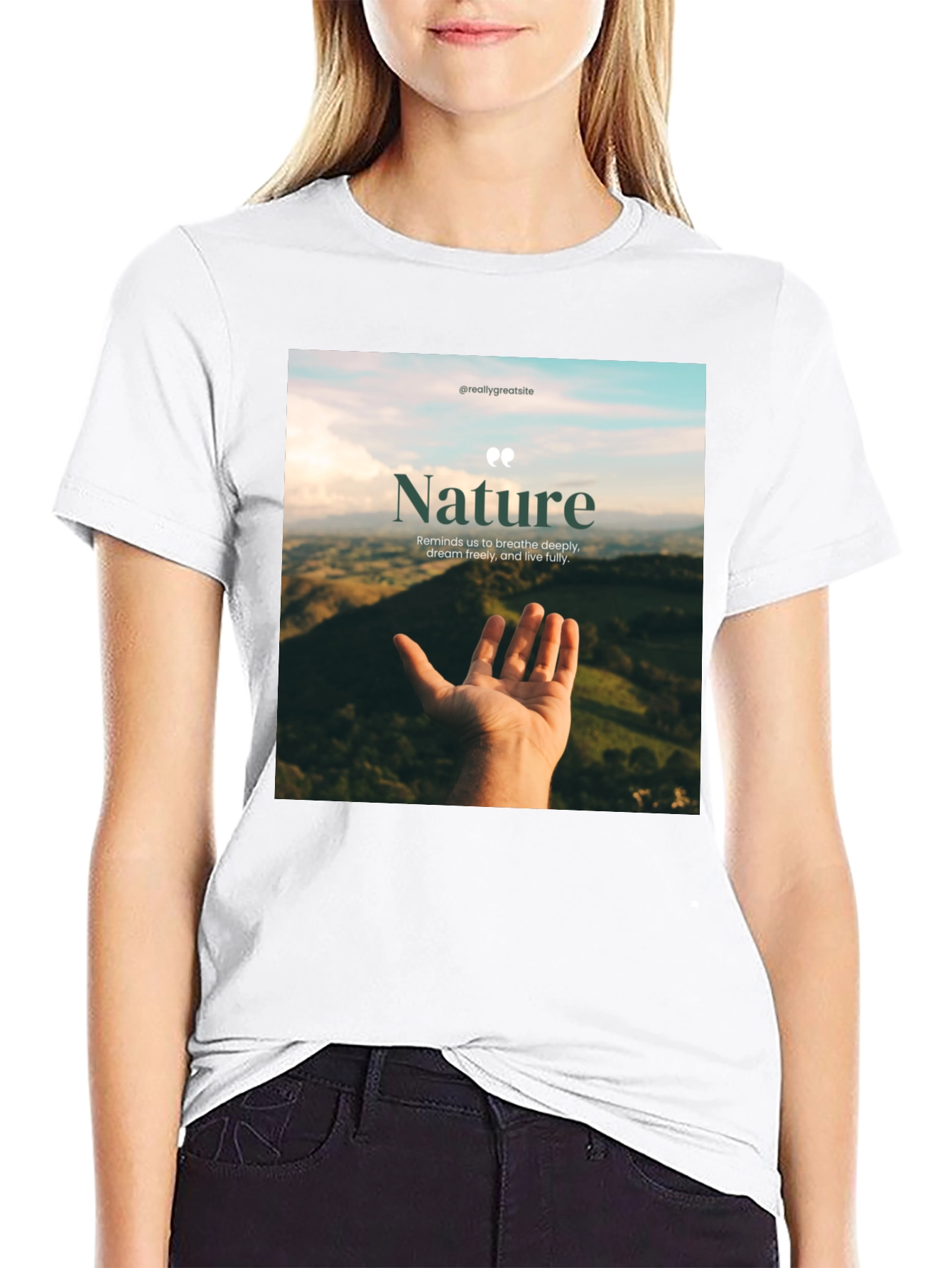 Nature Inspired Graphic Tee - Breath Deeply