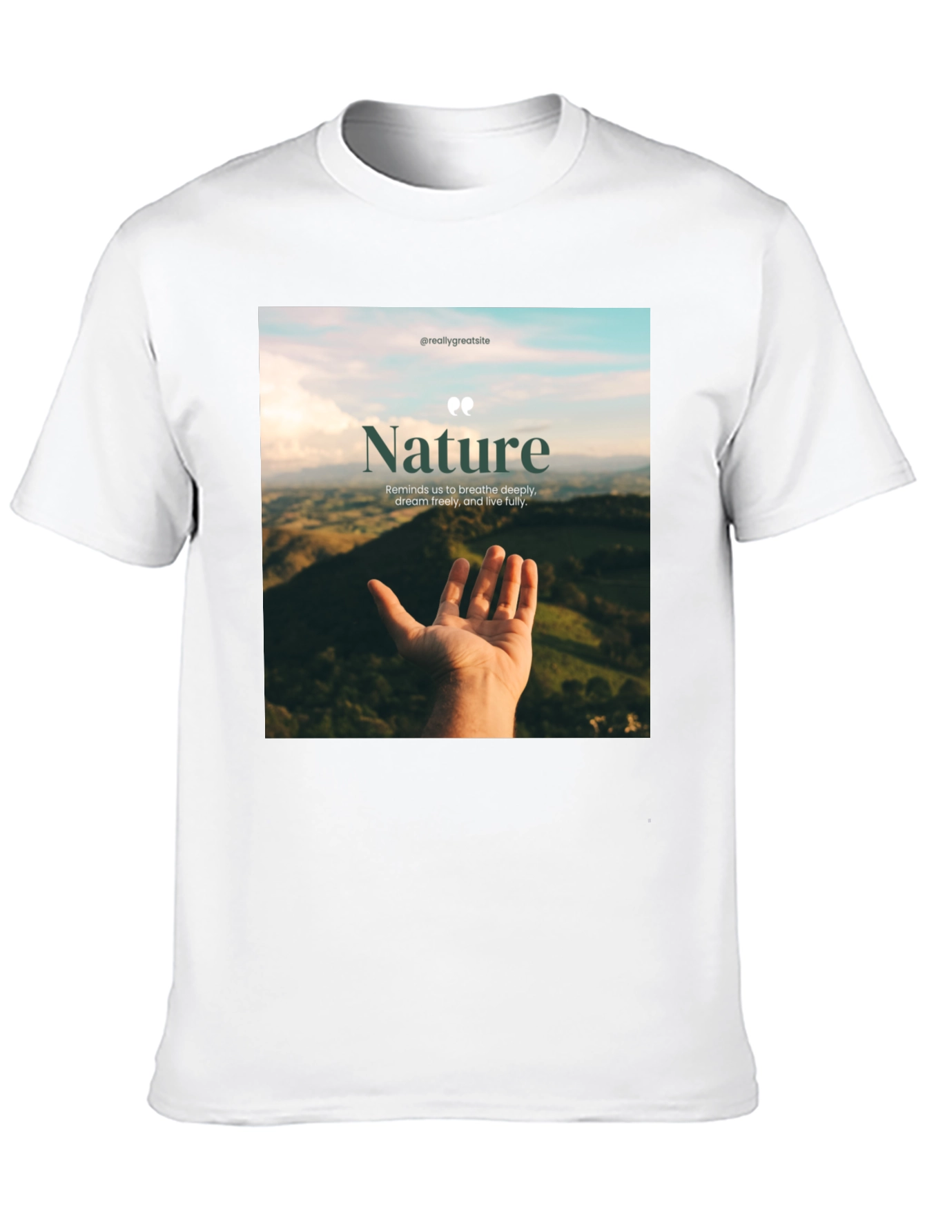 Nature Inspired Graphic Tee - Breath Deeply