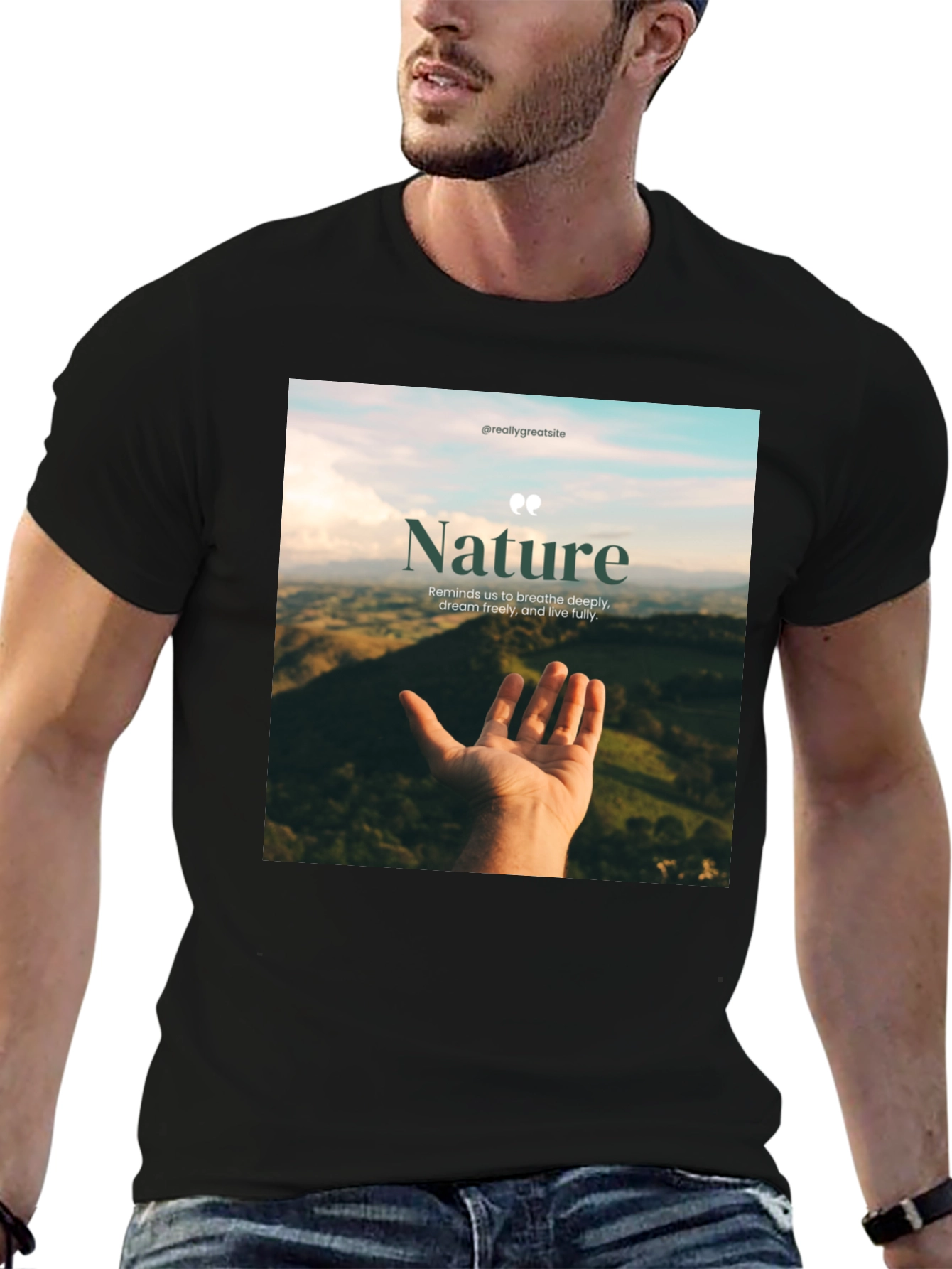 Nature Inspired Graphic Tee - Breath Deeply