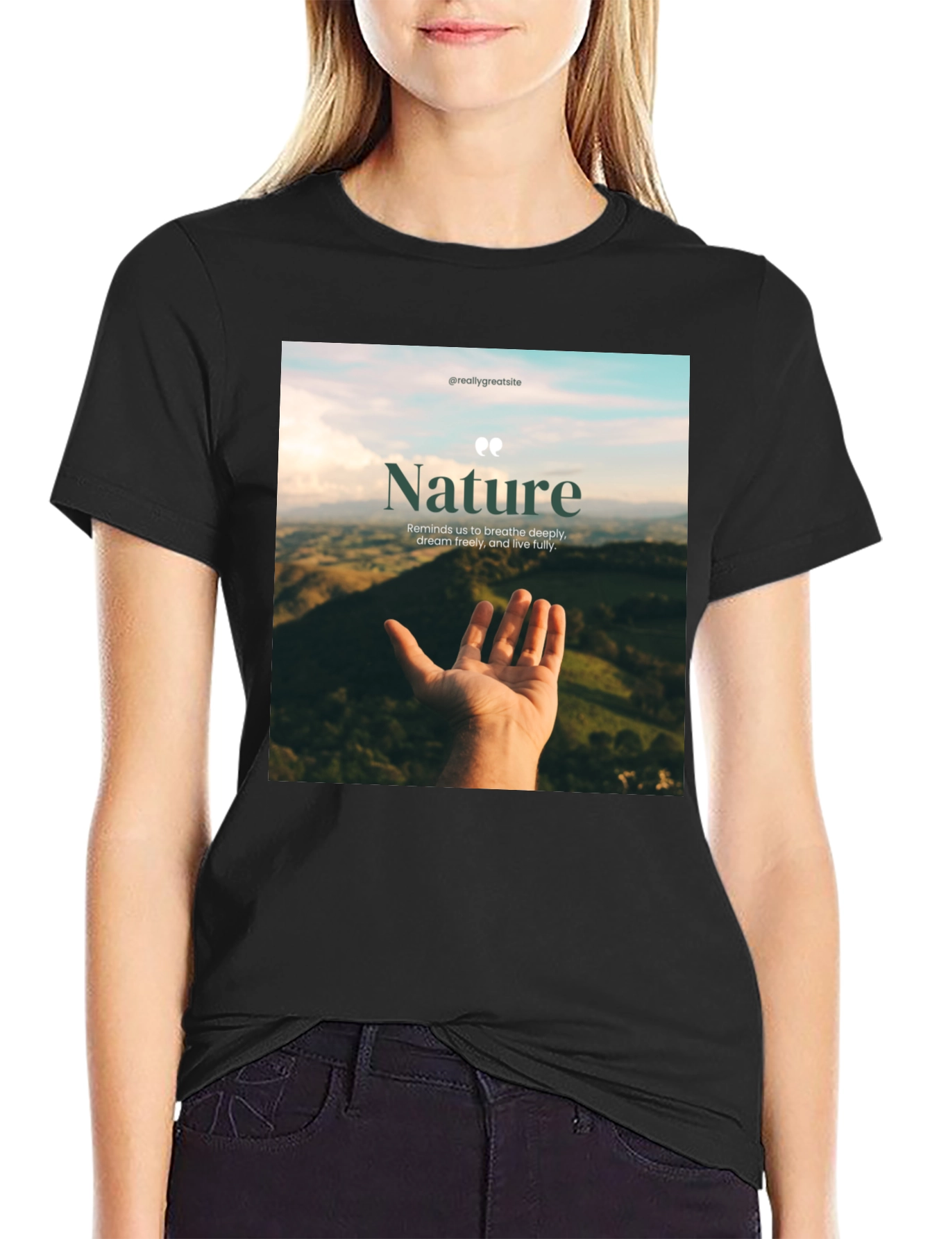 Nature Inspired Graphic Tee - Breath Deeply
