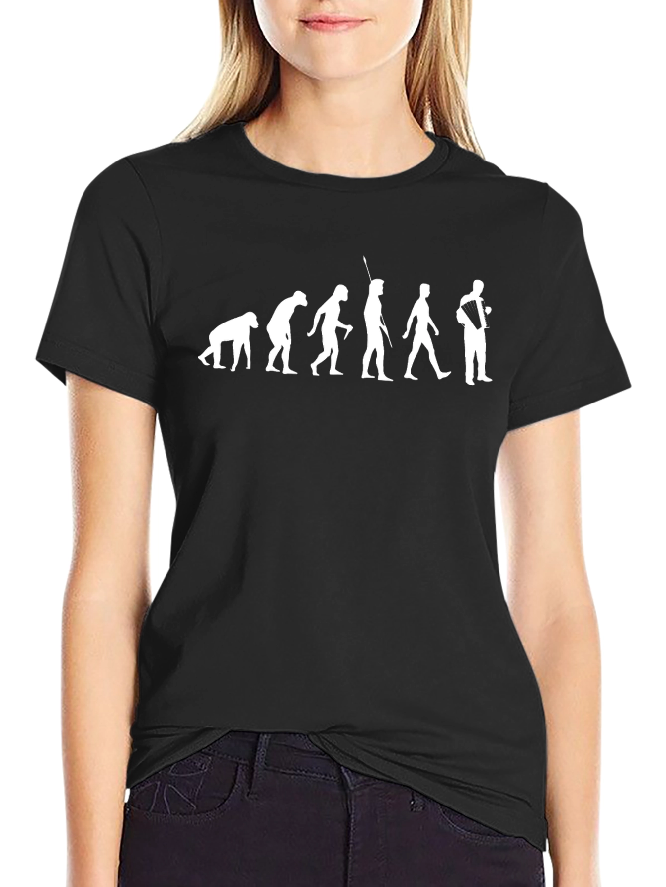 Evolution Accordionist T-Shirt - Black