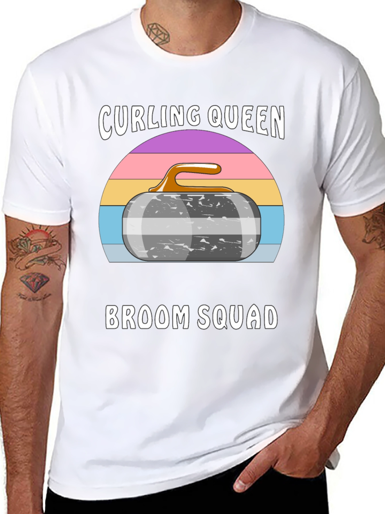 Curling Queen Broom Squad Graphic Tee