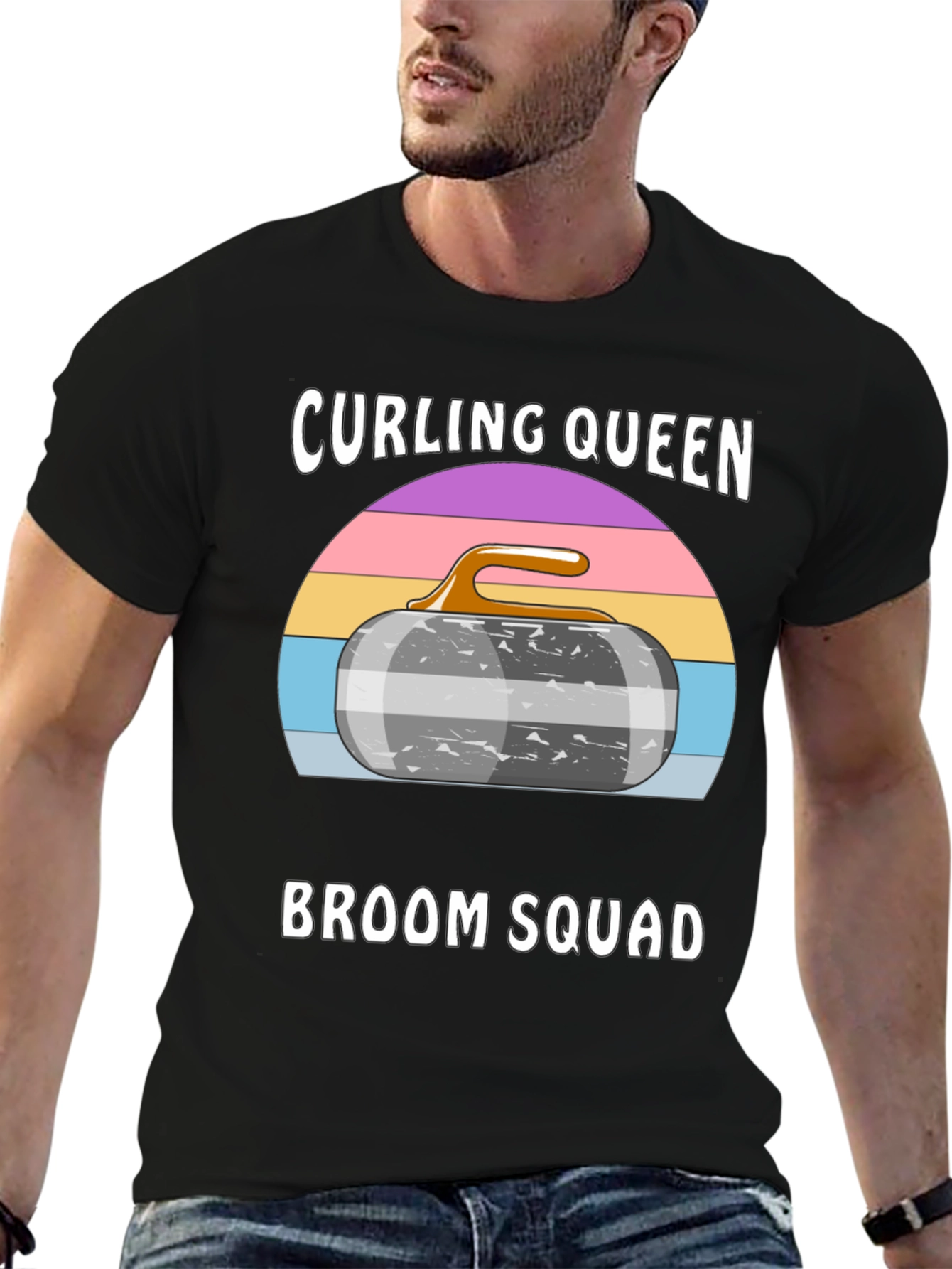 Curling Queen Broom Squad Graphic Tee