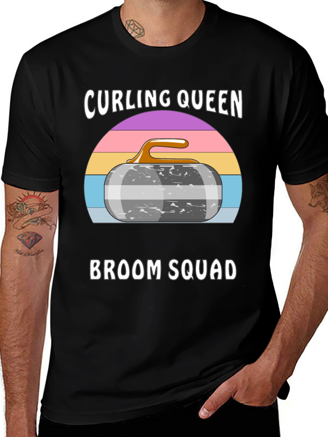 Curling Queen Broom Squad Graphic Tee