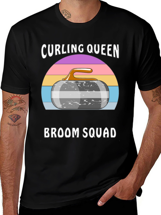 Curling Queen Broom Squad Graphic Tee