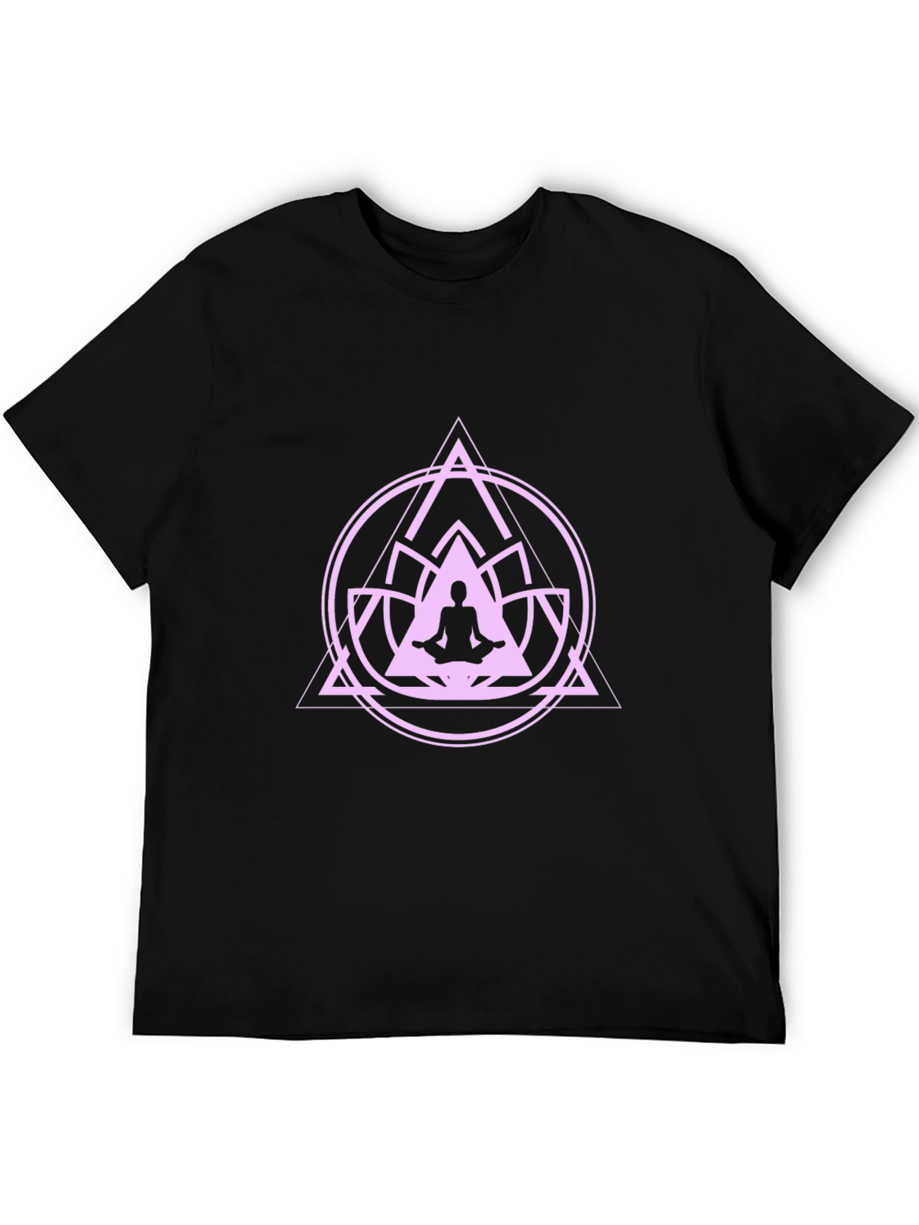 Meditative Mandala Graphic Tee - Black Cotton T-Shirt
