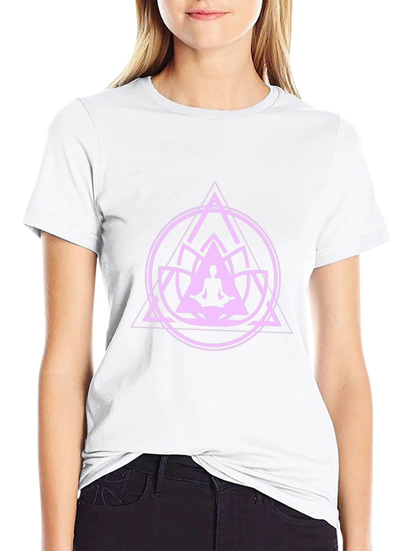 Meditative Mandala Graphic Tee - Black Cotton T-Shirt