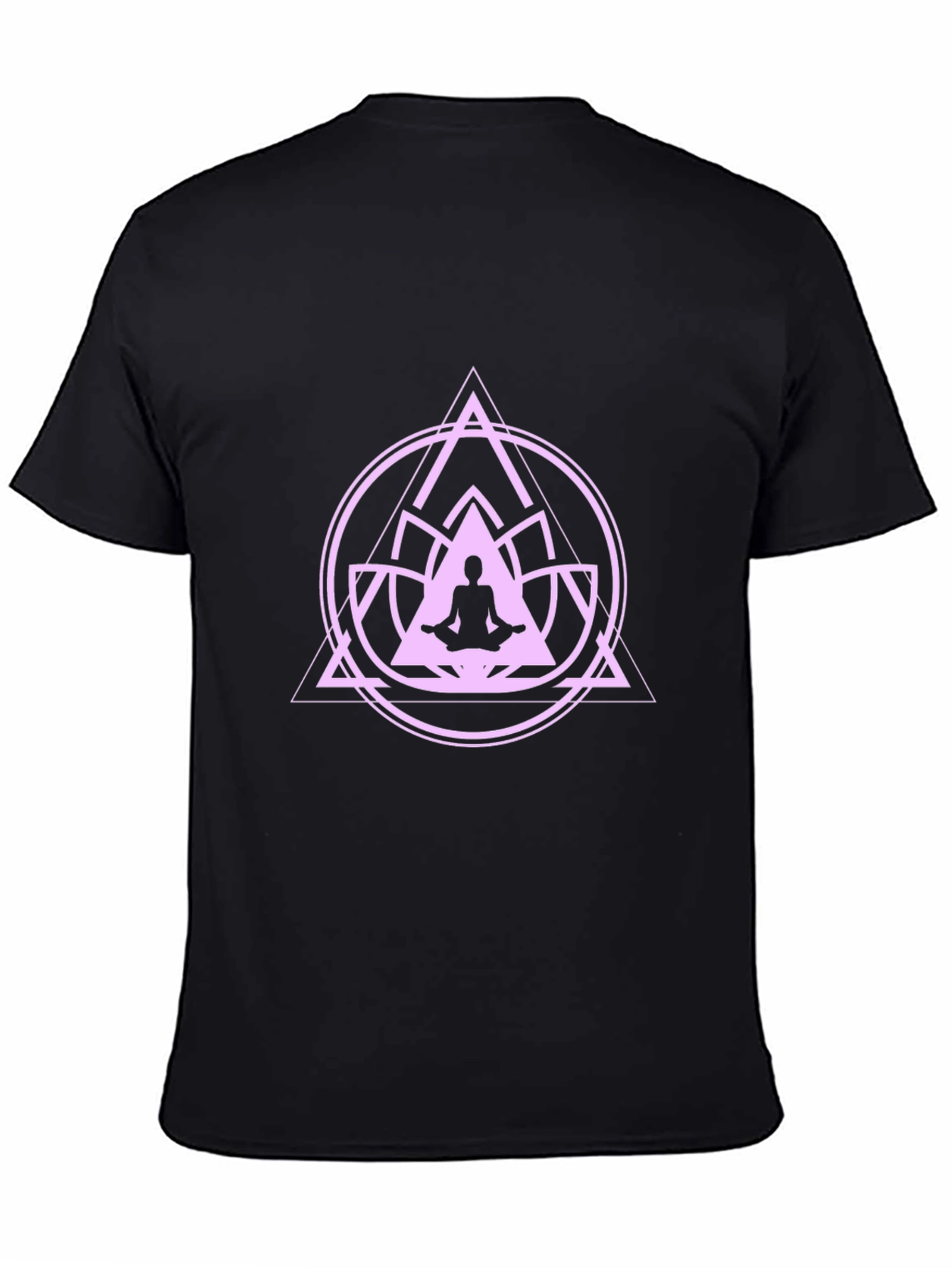 Meditative Mandala Graphic Tee - Black Cotton T-Shirt