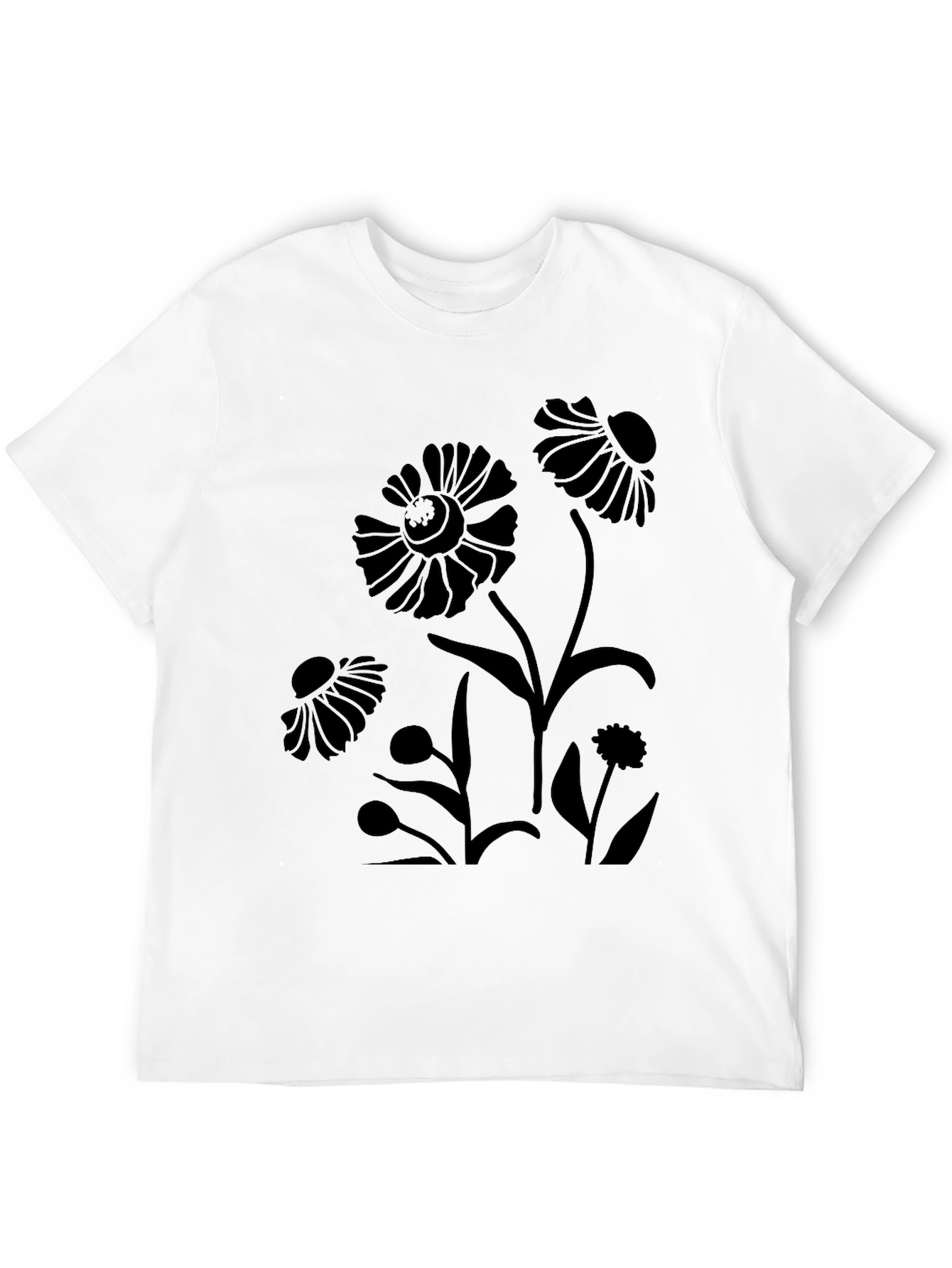 Black Floral Print T-Shirt