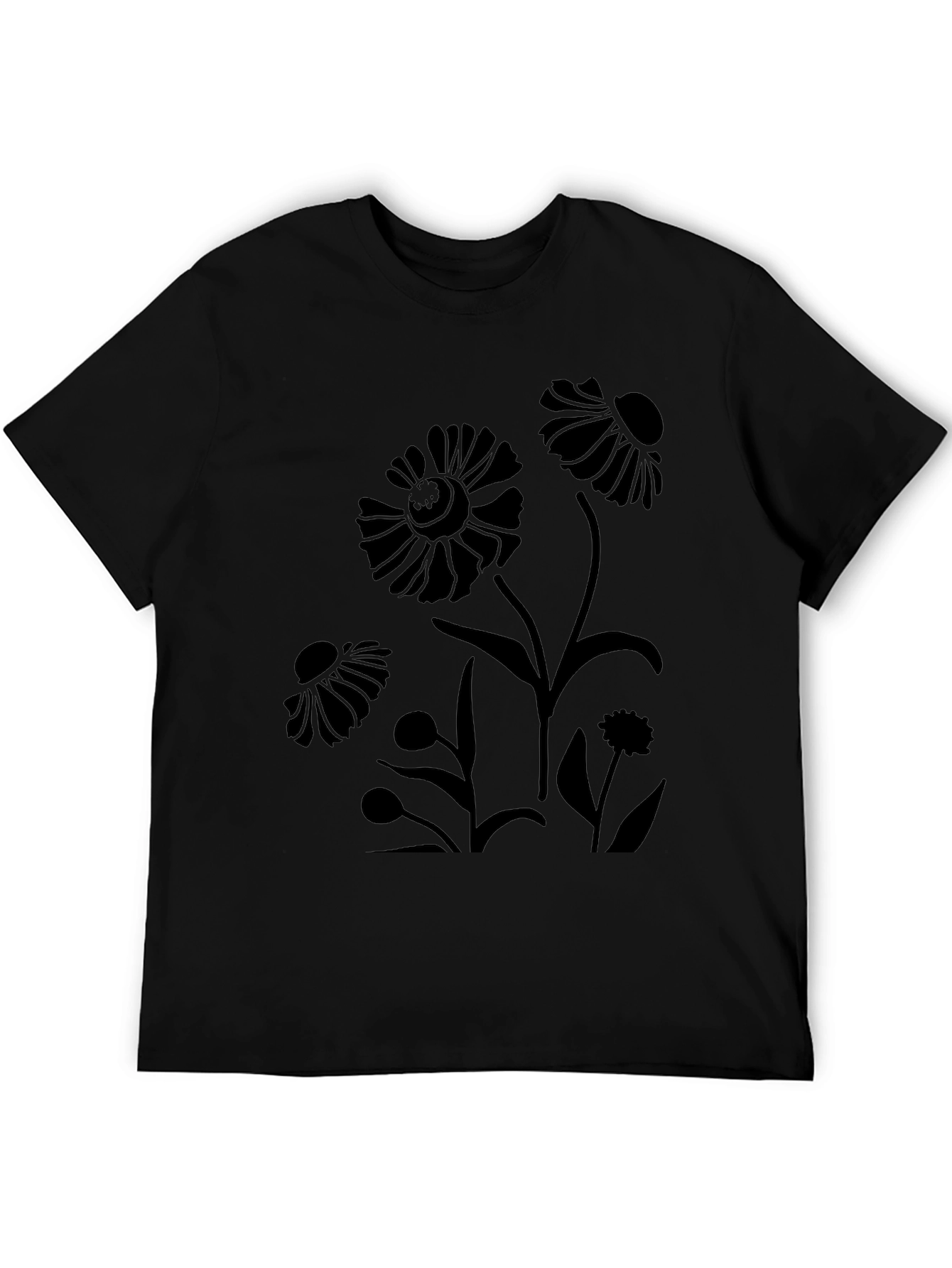 Black Floral Print T-Shirt