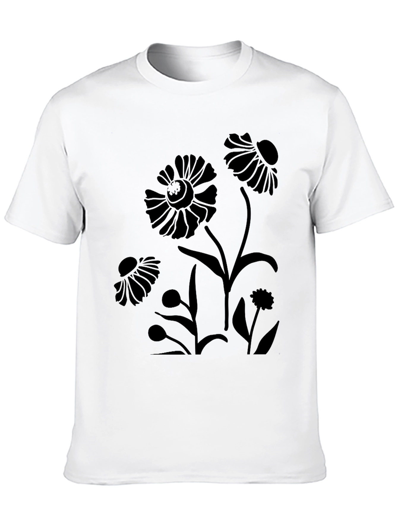 Black Floral Print T-Shirt