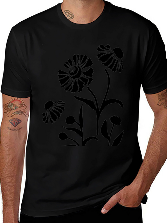 Black Floral Print T-Shirt