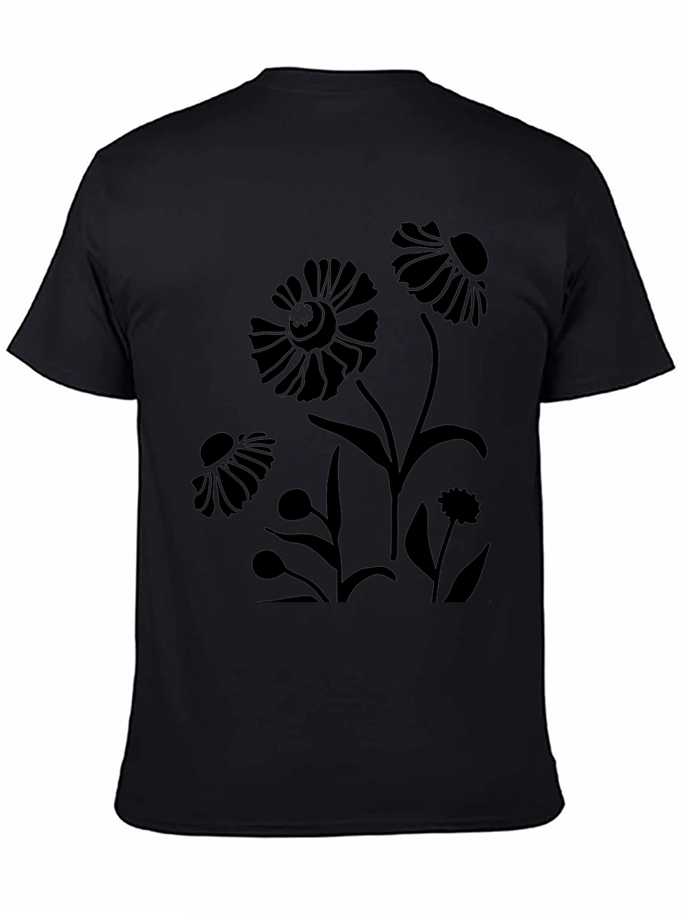 Black Floral Print T-Shirt