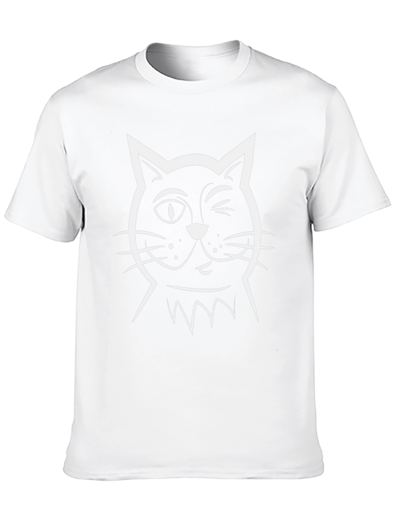 Mens Black Cat Graphic T-Shirt - Winking Kitten Design