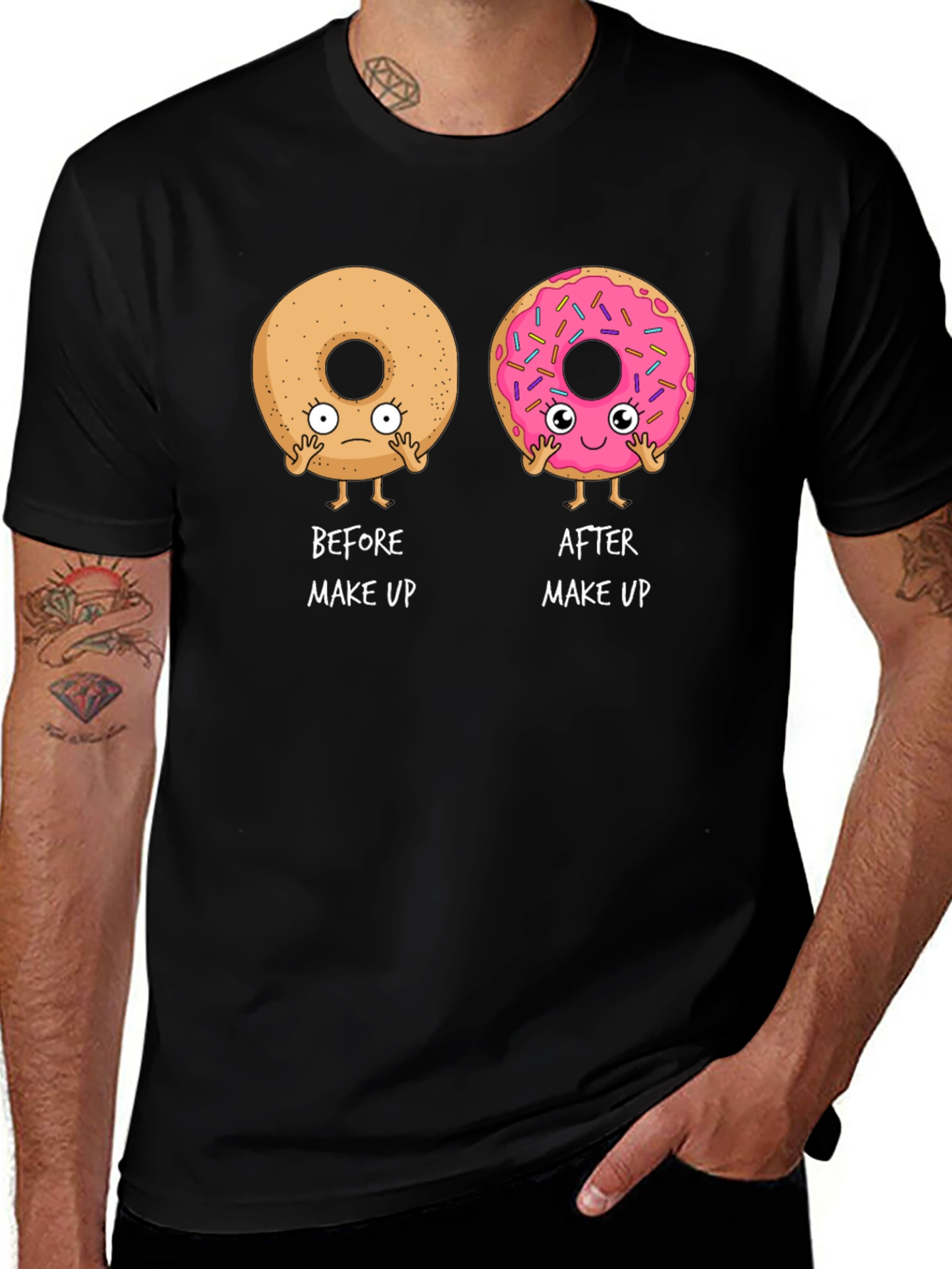 Funny Donut Makeup T-Shirt