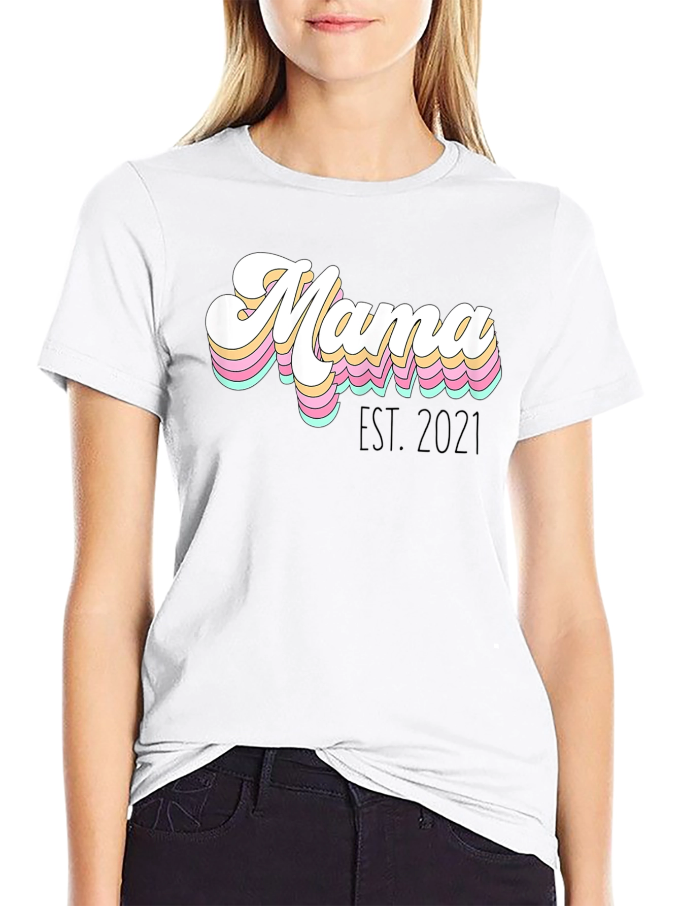 Retro Mama Est. 2021 Graphic Tee