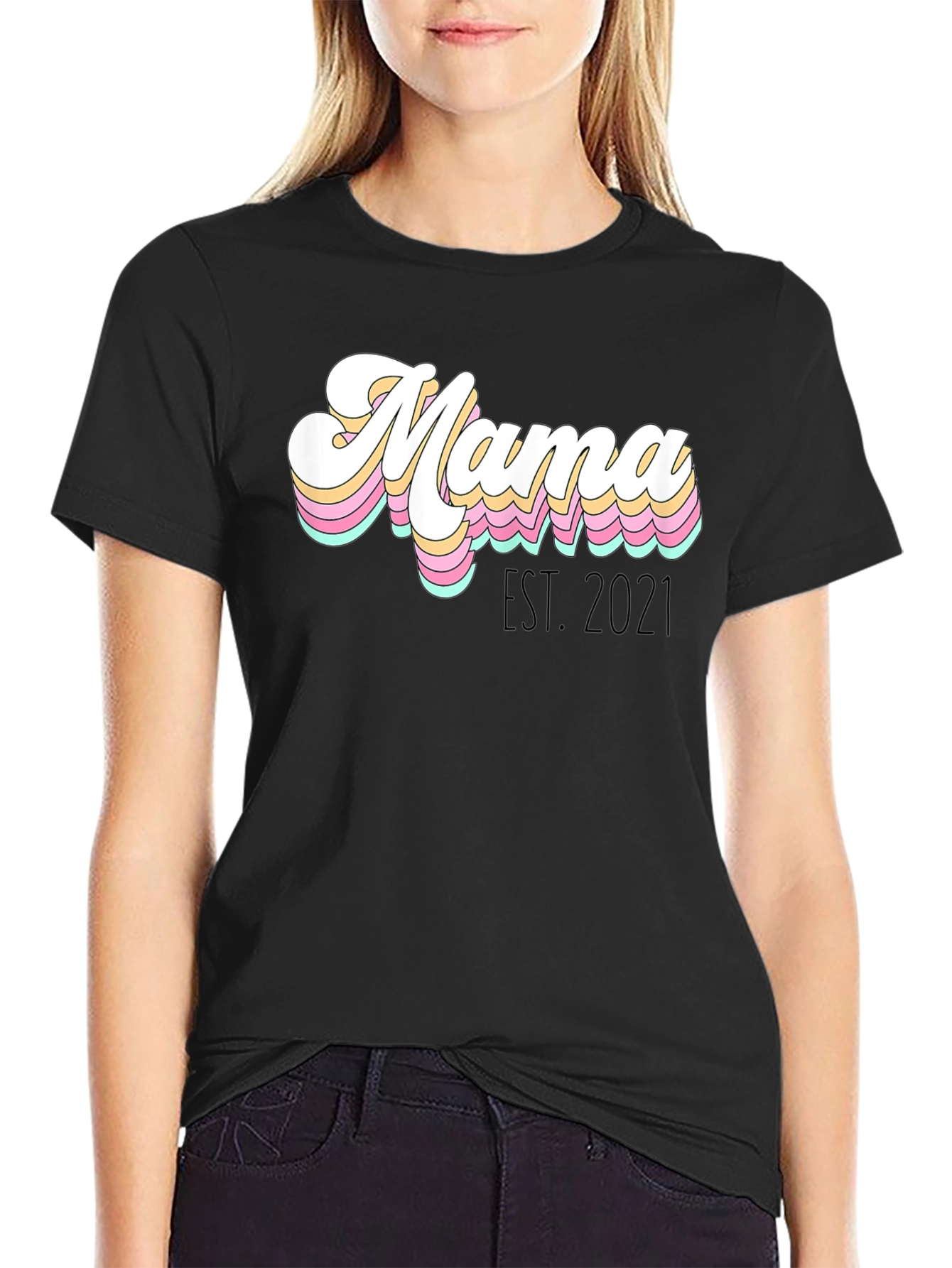 Retro Mama Est. 2021 Graphic Tee