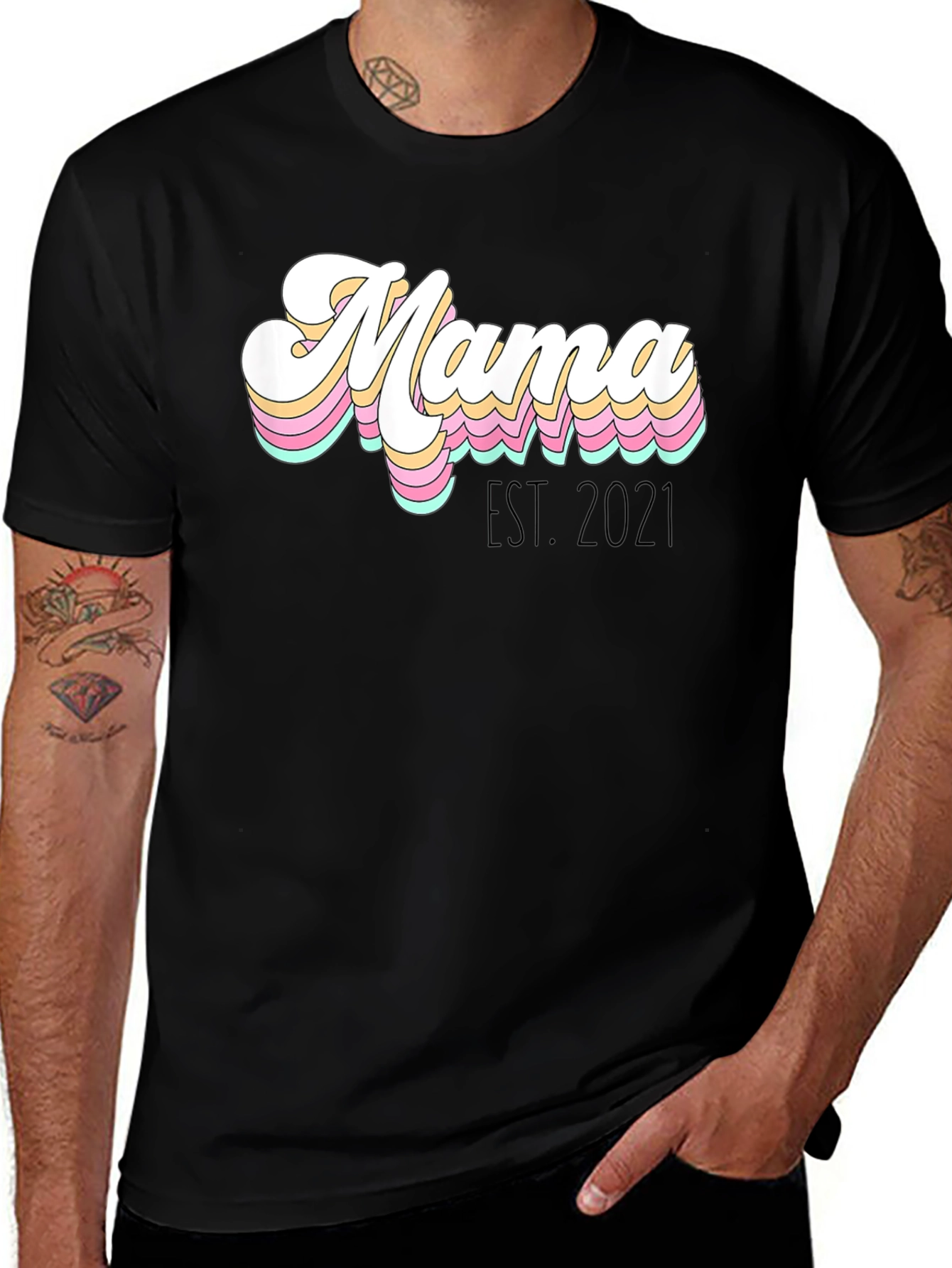 Retro Mama Est. 2021 Graphic Tee
