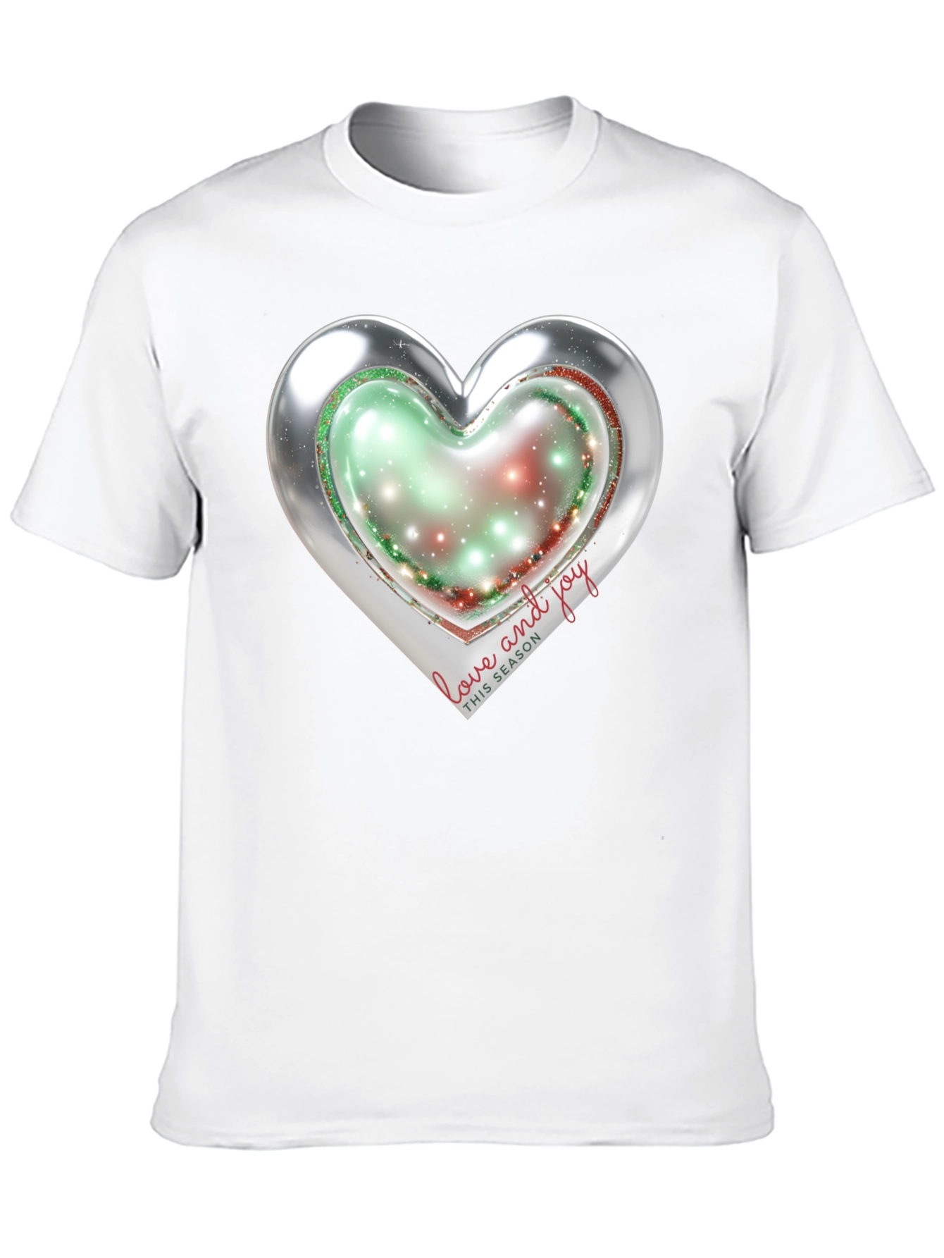 Love and Joy Heart Holiday T-Shirt