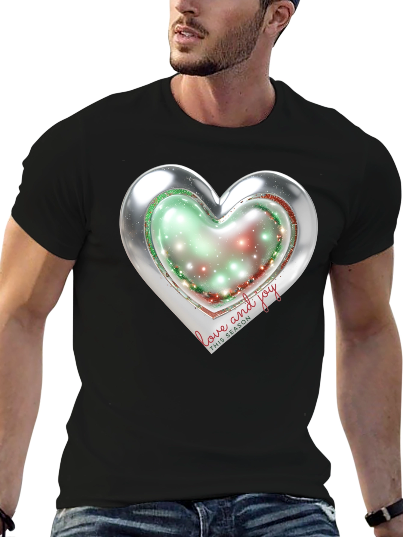 Love and Joy Heart Holiday T-Shirt