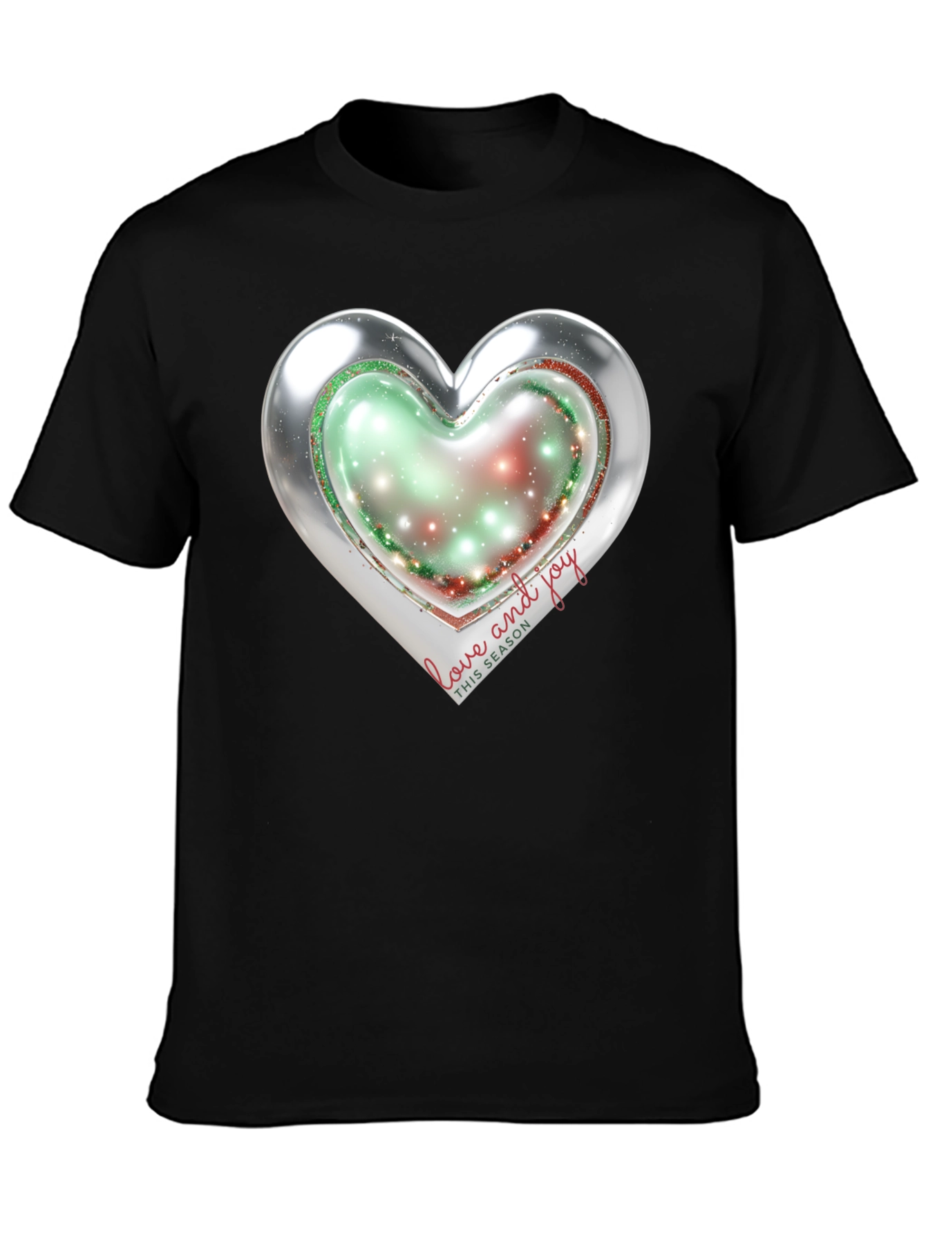 Love and Joy Heart Holiday T-Shirt